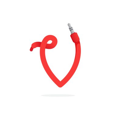 V harfi logo Jack kablo ile kurulan.
