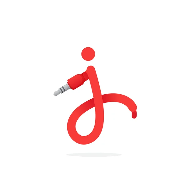 Логотип літери J, створений джек-кабелем . — стоковий вектор