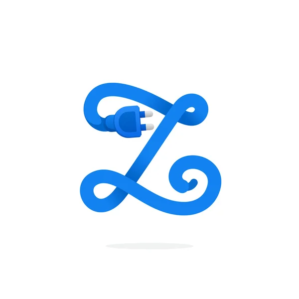 Λογότυπο γράμμα Z που σχηματίζεται από το βύσμα του καλωδίου. — Διανυσματικό Αρχείο