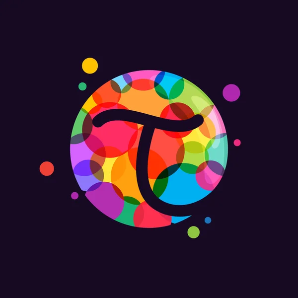 Λογότυπο γράμμα T με μωσαϊκό μοτίβο. — Διανυσματικό Αρχείο