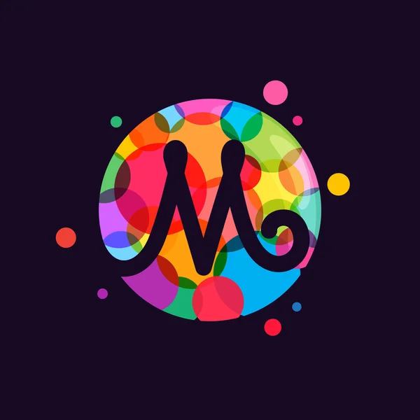 モザイク パターンで M 文字ロゴ. — ストックベクタ