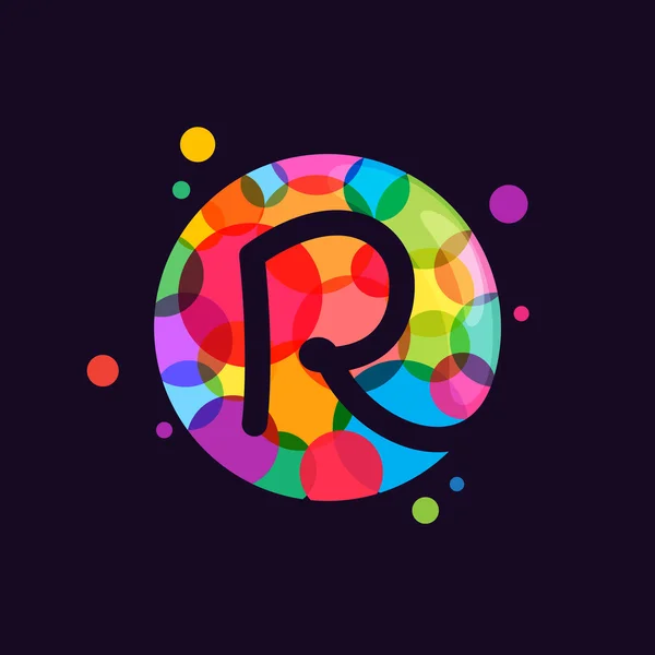 モザイク パターンで R の文字ロゴ. — ストックベクタ