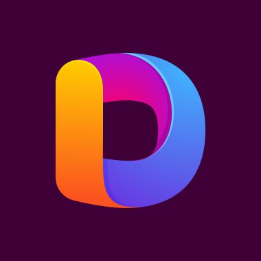 D harfi bir satır renkli logo. 