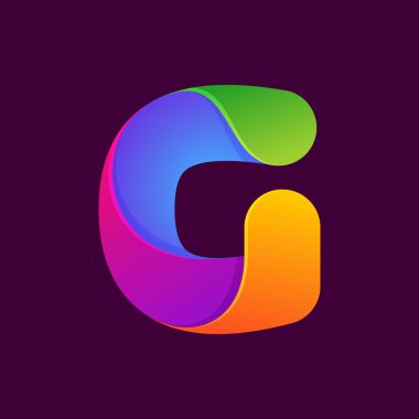 G harfi bir satır renkli logo. 