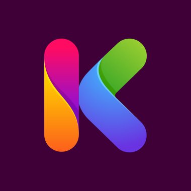 K harfi bir satır renkli logo. 