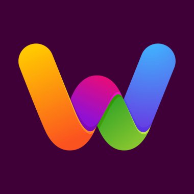 W harfi bir satır renkli logo. 