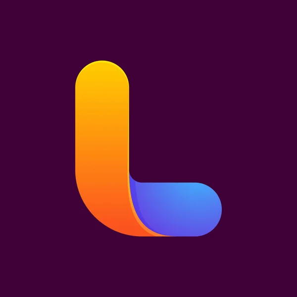 L brief één lijn kleurrijke logo. — Stockvector