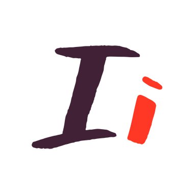 Ben bir fırça ile boyalı logo mektubu.