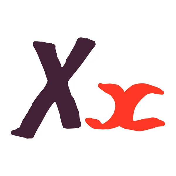Logotipo X letra pintado con un pincel . — Archivo Imágenes Vectoriales