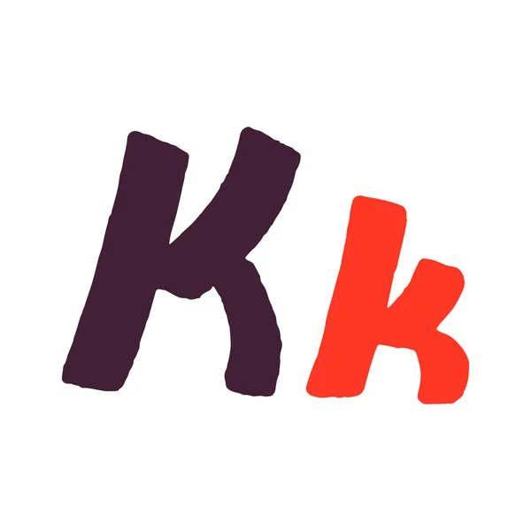 Logo huruf K dicat dengan kuas . - Stok Vektor