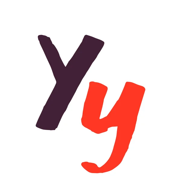 Y 字母标志画用笔刷. — 图库矢量图片