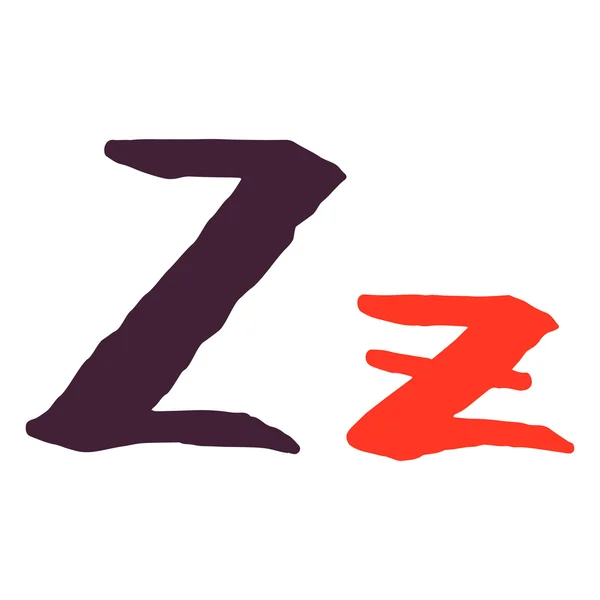 Logotipo da letra Z pintado com um pincel . — Vetor de Stock