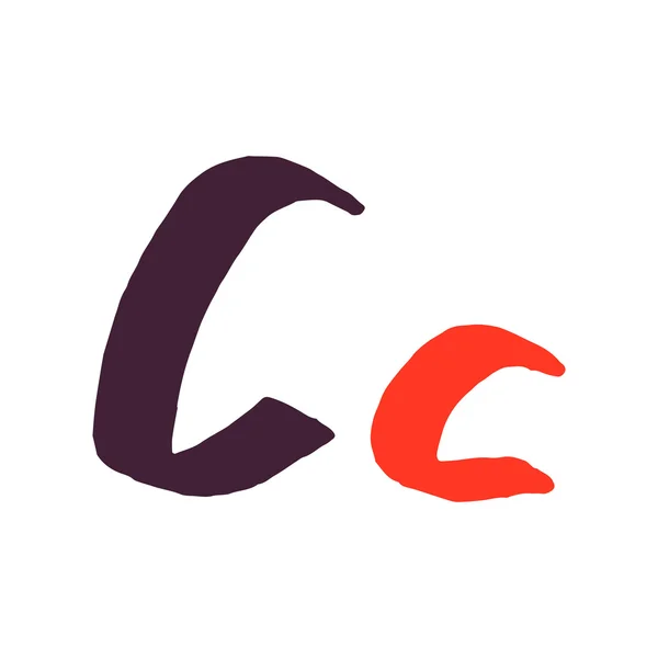 Logotipo de letra C pintado com um pincel . — Vetor de Stock
