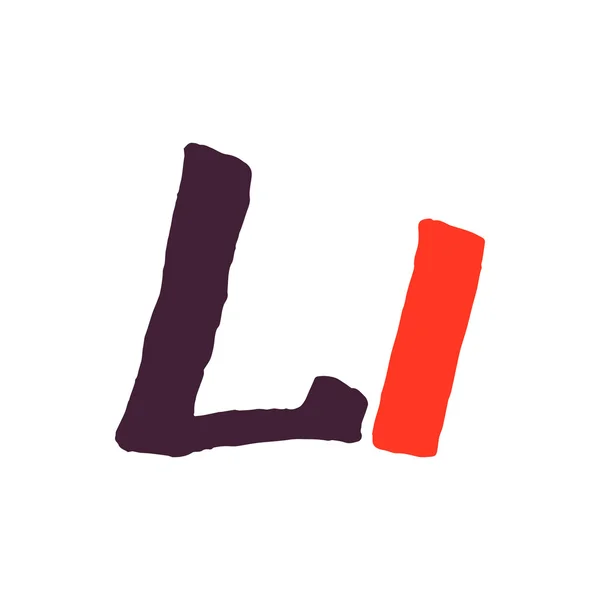 L list logo malowane pędzlem. — Wektor stockowy