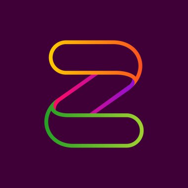 Z harfi bir satır neon renkli logo. 