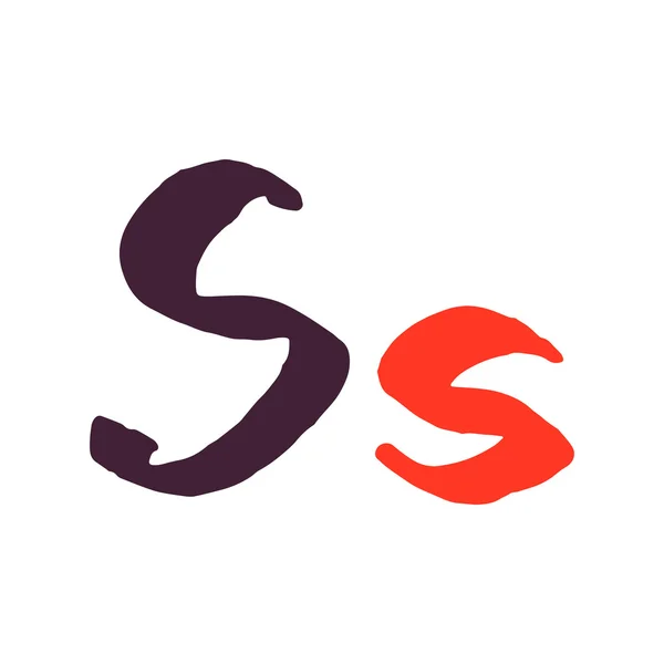 S letter logo painted with a brush. — Stock Vector