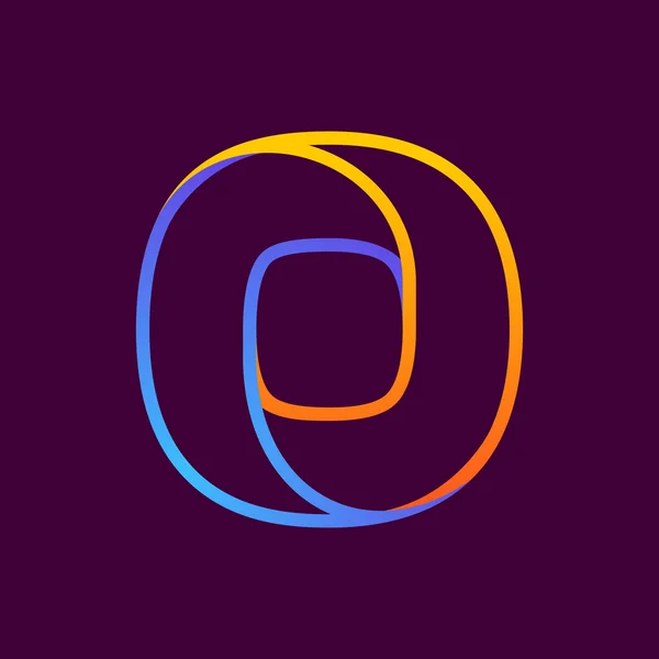 O-літера один рядок неоновий барвистий логотип . — стоковий вектор