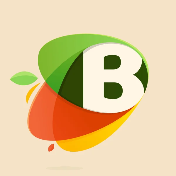 ตัวอักษร B ที่มีรูปร่างอาหารเพื่อสุขภาพ . — ภาพเวกเตอร์สต็อก