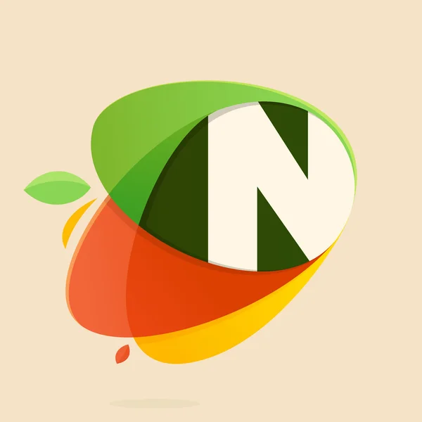 Litera N ze zdrowej żywności kształty. — Wektor stockowy