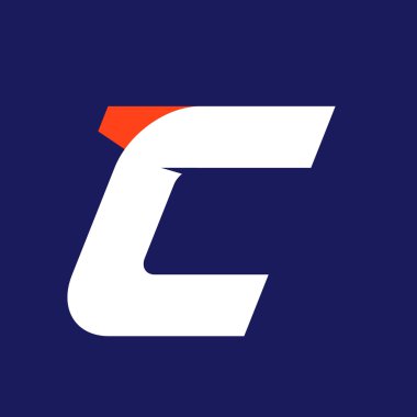 C harfi spor logo tasarım şablonu.