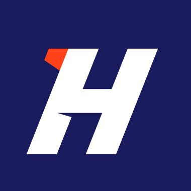 H harfi spor logo tasarım şablonu.