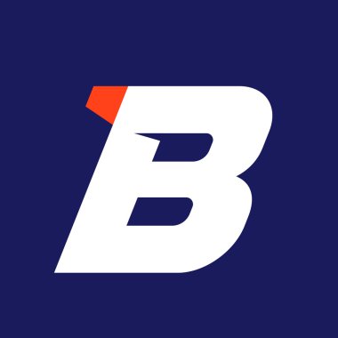 B harfi spor logo tasarım şablonu.