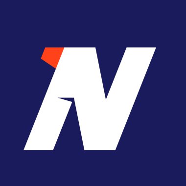 N harfi spor logo tasarım şablonu.