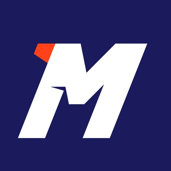 M briefsjabloon sport logo ontwerp. — Stockvector