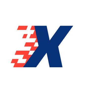 X harfi ile soyut damalı bayrak