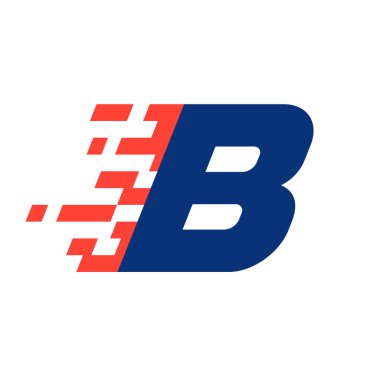 B harfi ile soyut damalı bayrak