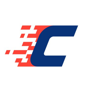 C harfi ile soyut damalı bayrak