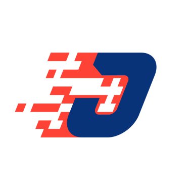 J harfi ile soyut damalı bayrak