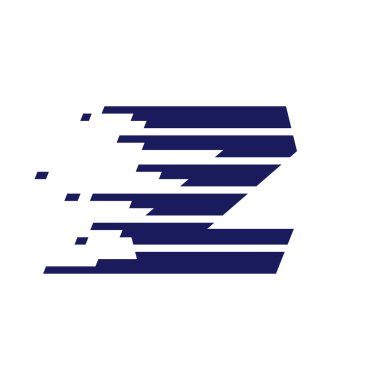 Z harfi logo hızlı hızlı çizgilerle.