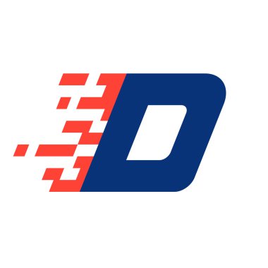 D harfi ile soyut damalı bayrak