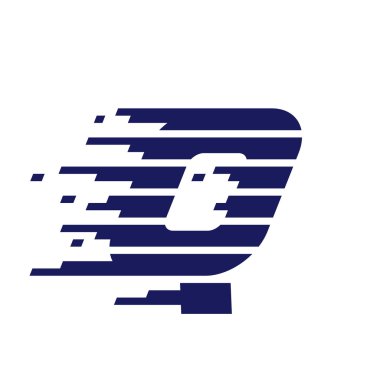 Q hızlı hızlı satırları logolu harfi.