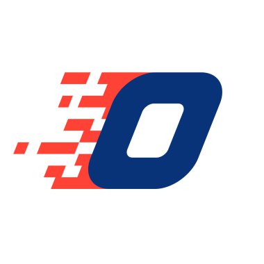 O harfi ile soyut damalı bayrak