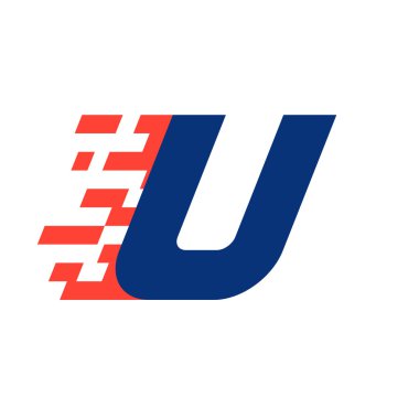 U harfi ile soyut damalı bayrak