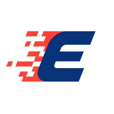 E harfi ile soyut damalı bayrak