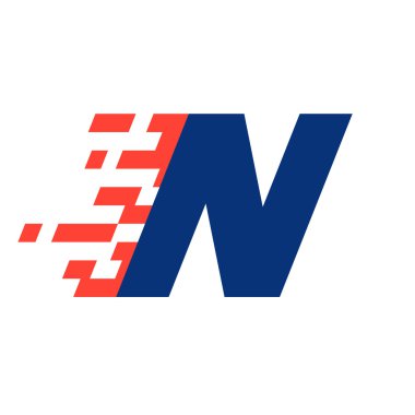 N harfi ile soyut damalı bayrak