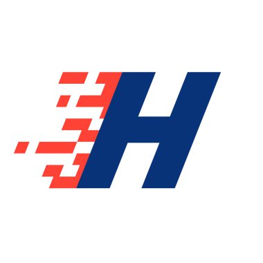 H harfi ile soyut damalı bayrak