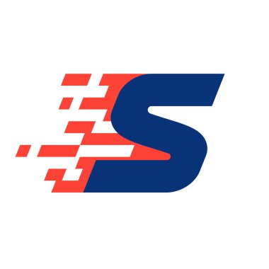 S harfi ile soyut damalı bayrak