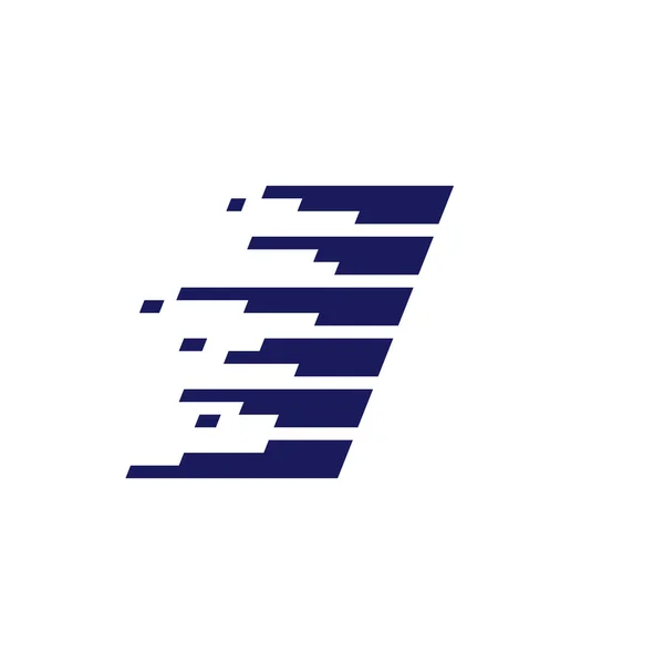 Logo lettera I con linee veloci . — Vettoriale Stock