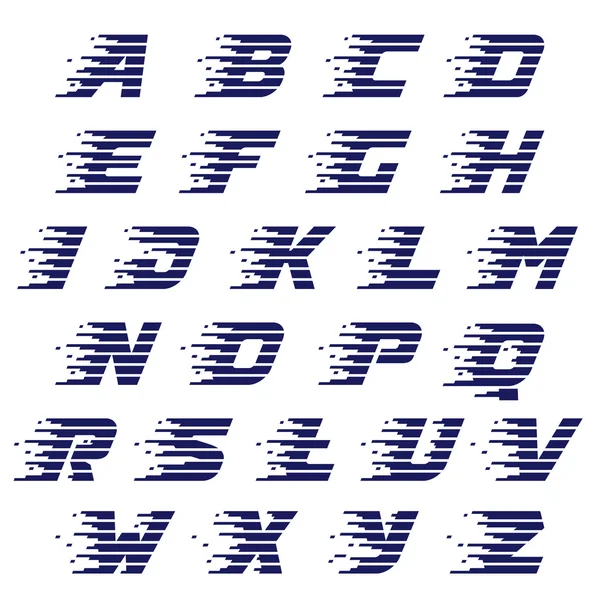 Alphabet avec lignes rapides . — Image vectorielle