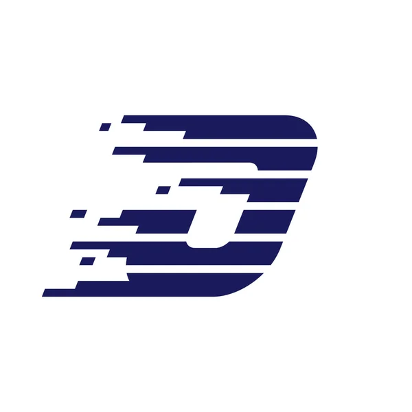 Logo lettre J avec lignes rapides . — Image vectorielle