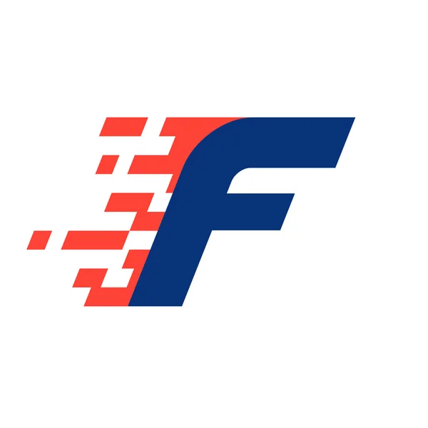 Буква F с абстрактным клетчатым флагом — стоковый вектор