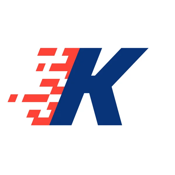 K carta con bandera abstracta a cuadros — Vector de stock