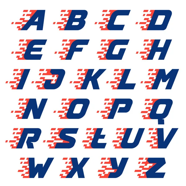 Alfabeto com bandeira quadriculada abstrata — Vetor de Stock