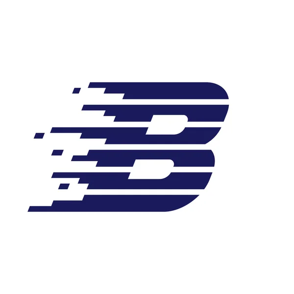 B brief logo met hoge snelheid lijnen. — Stockvector
