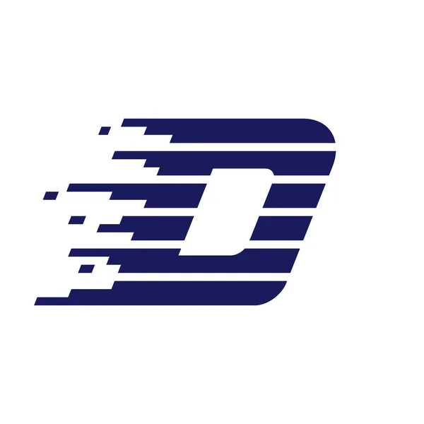 Λογότυπο γράμμα D με γρήγορη ταχύτητα γραμμών. — Διανυσματικό Αρχείο