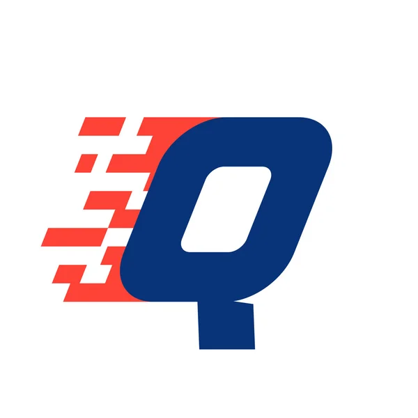 Q γράμμα με αφηρημένες καρώ σημαίας — Διανυσματικό Αρχείο